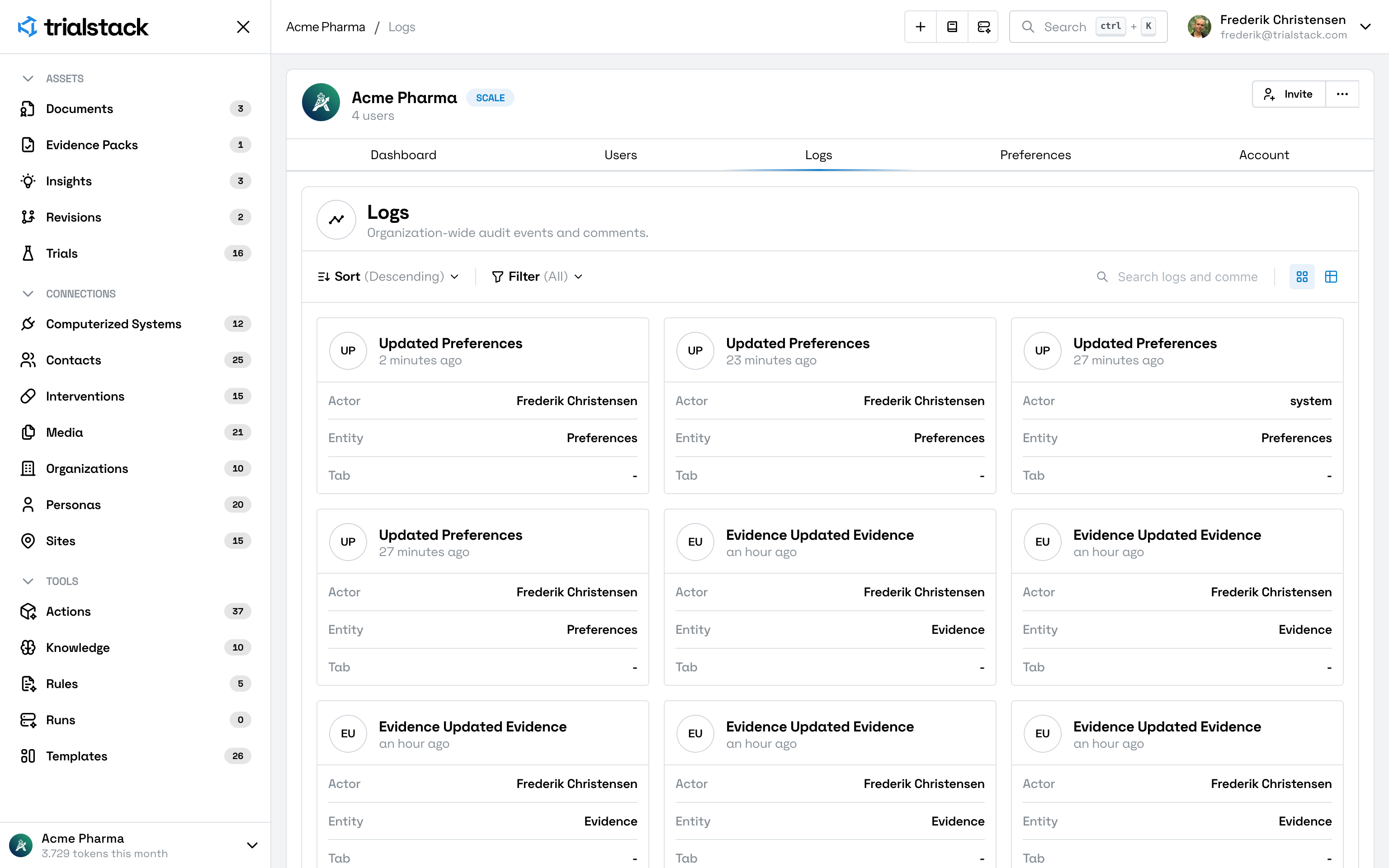 Scientific insights-style workspace preview