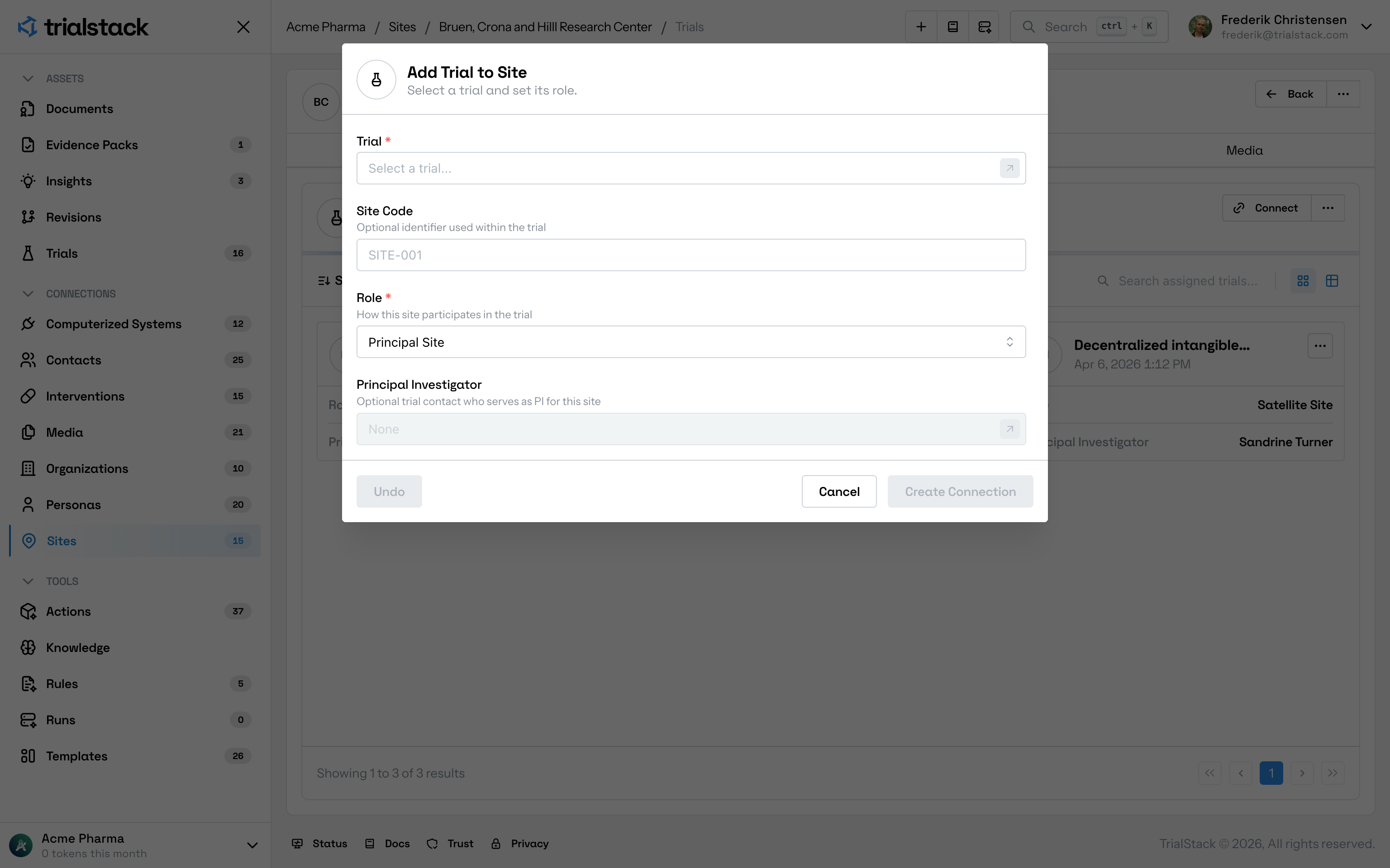Add trial to site dialog in light mode.