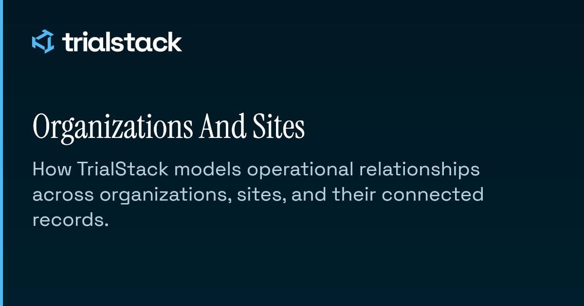 Organizations And Sites | TrialStack Docs